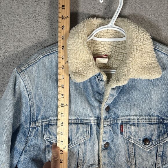 Vintage Levi’s Type 3 Trucker Jacket Sherpa Lined Distressed Size 40 Grunge - Picture 7 of 16
